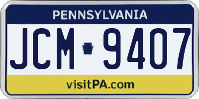 PA license plate JCM9407
