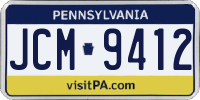 PA license plate JCM9412