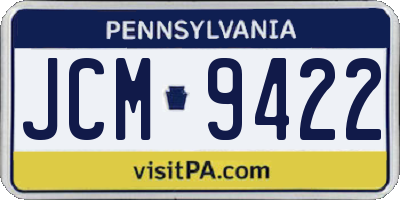 PA license plate JCM9422