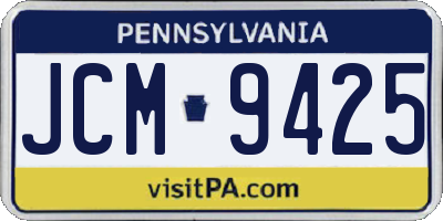 PA license plate JCM9425