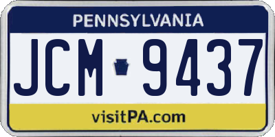 PA license plate JCM9437