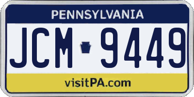 PA license plate JCM9449