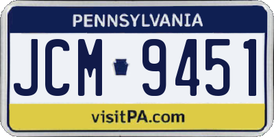 PA license plate JCM9451