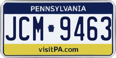 PA license plate JCM9463