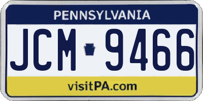PA license plate JCM9466