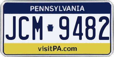 PA license plate JCM9482
