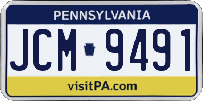 PA license plate JCM9491