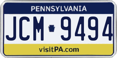 PA license plate JCM9494