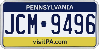 PA license plate JCM9496