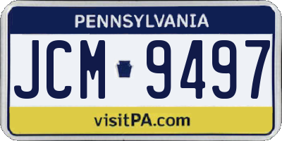 PA license plate JCM9497