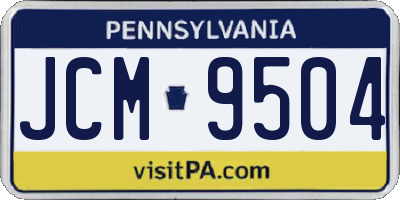 PA license plate JCM9504