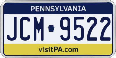 PA license plate JCM9522