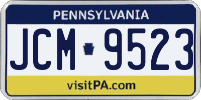 PA license plate JCM9523