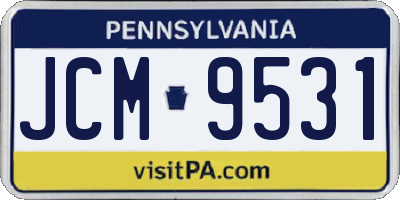 PA license plate JCM9531