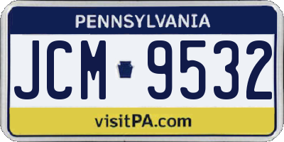 PA license plate JCM9532