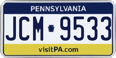 PA license plate JCM9533