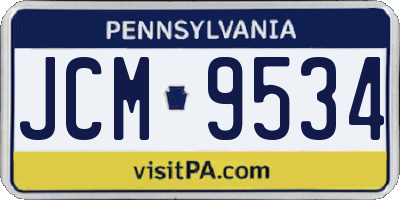 PA license plate JCM9534