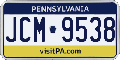 PA license plate JCM9538