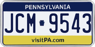 PA license plate JCM9543