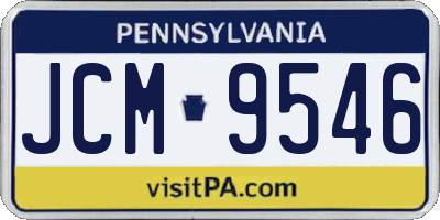PA license plate JCM9546