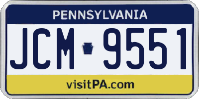 PA license plate JCM9551