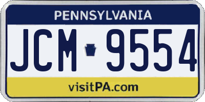 PA license plate JCM9554