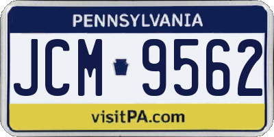 PA license plate JCM9562