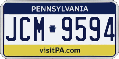 PA license plate JCM9594