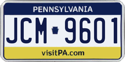 PA license plate JCM9601