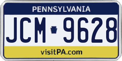 PA license plate JCM9628