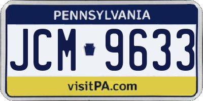 PA license plate JCM9633