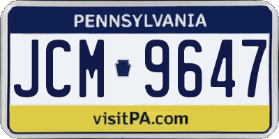 PA license plate JCM9647