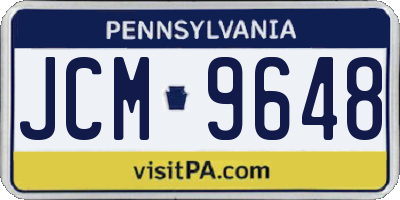 PA license plate JCM9648