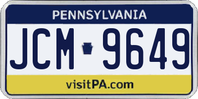 PA license plate JCM9649