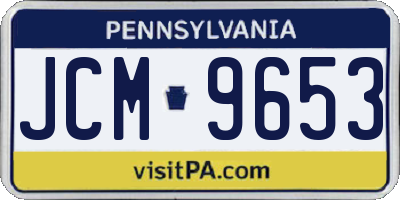 PA license plate JCM9653