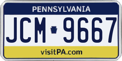PA license plate JCM9667