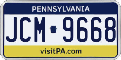 PA license plate JCM9668