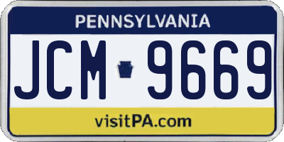 PA license plate JCM9669