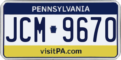 PA license plate JCM9670