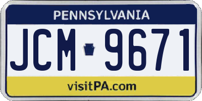 PA license plate JCM9671