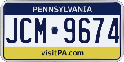 PA license plate JCM9674