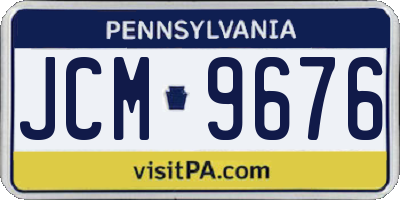 PA license plate JCM9676