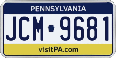 PA license plate JCM9681