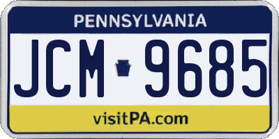 PA license plate JCM9685