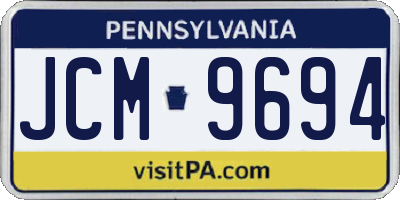 PA license plate JCM9694
