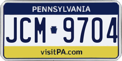 PA license plate JCM9704