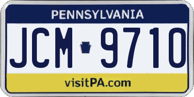 PA license plate JCM9710
