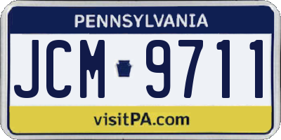 PA license plate JCM9711
