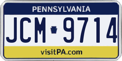 PA license plate JCM9714