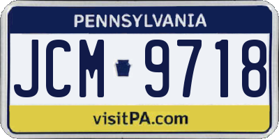PA license plate JCM9718